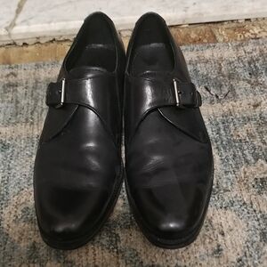 Cole Haan Black Leather Monk Strap Shoes